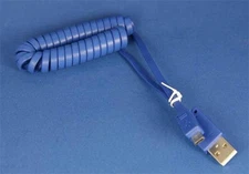 MicroUSB Cable MICRO-B Coiled Blue