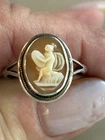 Vintage Sterling Silver 925 Oval Shell Cameo Ring Sz 6
