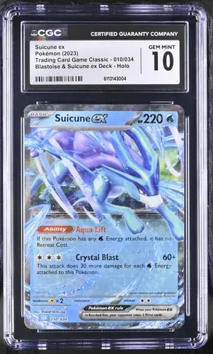 2023 POKEMON CLASSIC COLLECTION #010/034 SUICUNE EX BLASTOISE & DECK CGC 10