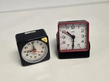 Vintage Travel  Alarm Clock Lot  - Alfa Folding Battery Operated TESTED WORKS