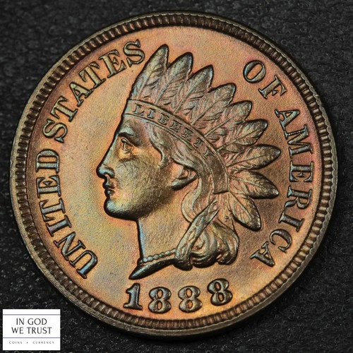 1888 Indian Head Copper Cent 1C (MS CH BU Choice Brilliant Uncirculated)
