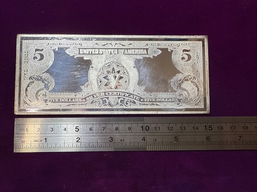USA 2001 4 Feinunzen Feinsilber 0,999 Barren Five Dollar Silber Zertifikat - Bild 8 von 12