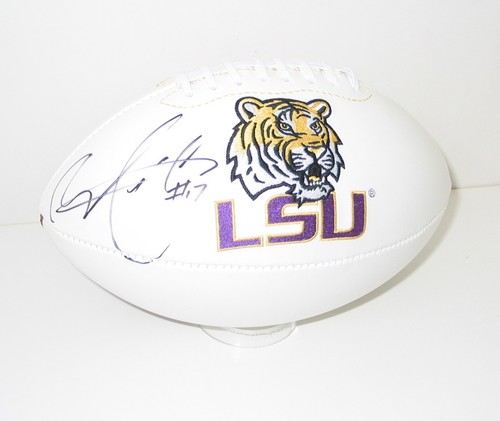 MORRIS CLAIBORNE signed LSU Logo Football auto GEAUX TIGERS! - Picture 2 of 4