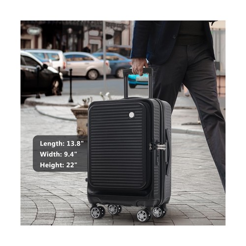 Carry-on Luggage 20 Inch Front Open Luggage Lightweight Suitcase with Front P... - Picture 8 of 8