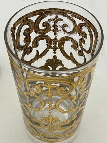 5 Vintage Georges Briard Barware Signed Spanish Gold Highball Glasses, 5-1/2" - Picture 7 of 9