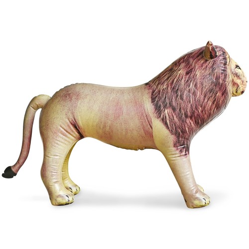 León macho inflable con melena animal de peluche, de pie para fiesta y juguete divertido - Imagen 4 de 9