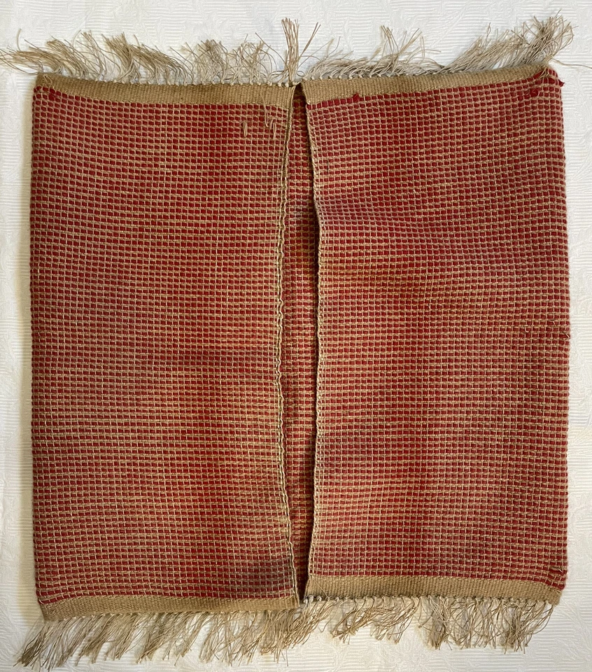 Capa de travesseiro de linho bordada natural vermelha ferrugem quente juta franja 20” boêmia - Imagem 2 de 4