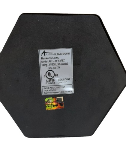 Vintage Alera Bronze Metal Bankers Lamp Model # ALE-LMP537BZ Glass Shade 16" - Picture 18 of 20