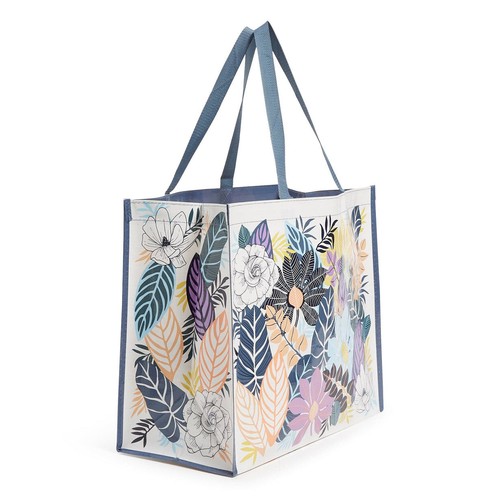 Vera Bradley Market Tote Palm Floral Large 17 15 9 Shopping Tote / Gift Bag - Picture 2 of 6