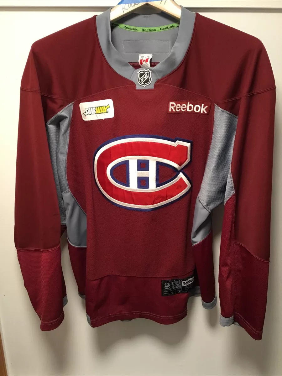 MONTREAL CANADIENS PRO PRACTICE JERSEY REEBOK 3.0 SZ 58 w AUTH TEAM SUBWAY PATCH