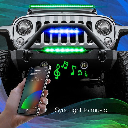 38" Multi-color RGBW LED Light Bar XKchrome Smartphone Bluetooth App Controlled - Picture 5 of 8