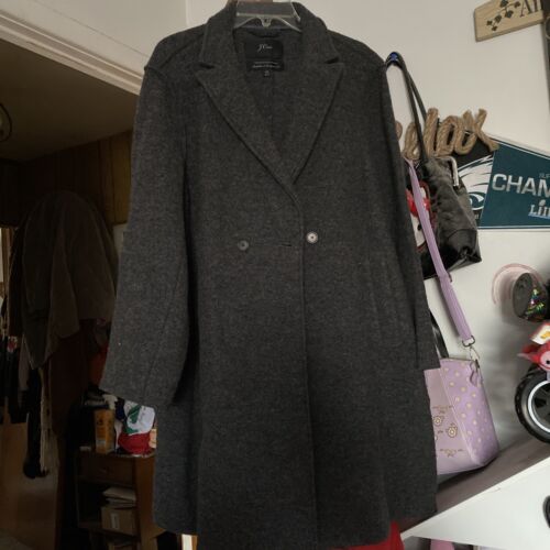 JCREW $228 Women's Daphne topcoat in Italian boiled wool Black Sz 24 - Picture 1 of 9