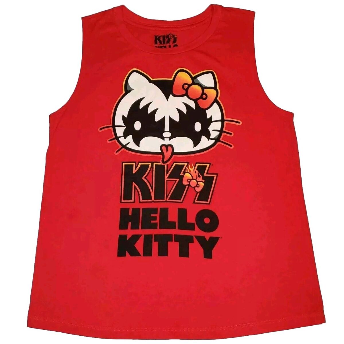 Size XL Ladies KISS x Hello Kitty Sanrio Tank Top T-Shirt Size XL Ladies KISS x Hello Kitty Sanrio Tank Top T-Shirt