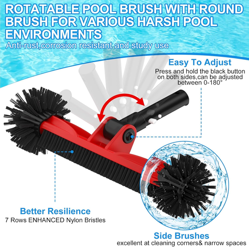 Swimming Pool Cleaning Kit - 15.5'' Replaceable Skimmer Net & Deep Fine Mesh Net - Picture 4 of 7