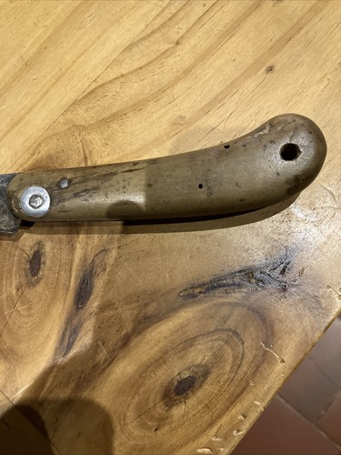 Ancien Couteau Serpette Greffoir Pasquet Paris Vigneron Cave Bois - Photo 2/6
