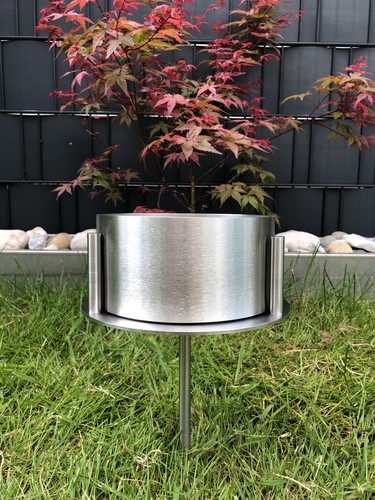Pflanzschale Schale Mit Erdspieß Grabschale Blumenschale Edelstahl Hochwertig - Bild 2 von 12