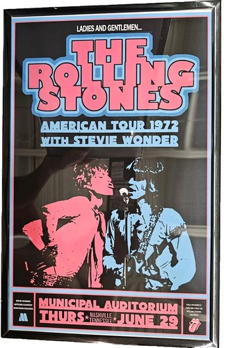 Rolling Stones 1972 Nordamerika Tour Konzert Poster 11 x 17 gerahmt