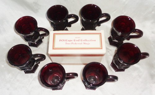 Juego de 8 tazas de café de pedestal Avon Cape Cod, vintage de 5 pulgadas de alto, 1 caja incluida - Imagen 2 de 3