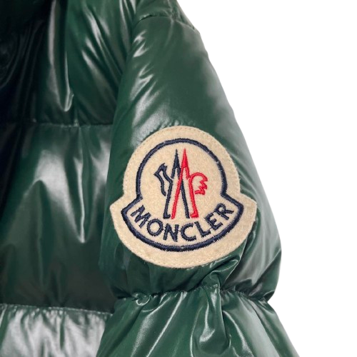 MONCLER EVEREST DAUNENJACKE GLÄNZEND NYLON GRÜN Reißverschluss Logo Patch GR 1 Herren - Bild 3 von 12