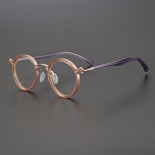 Hombres Mujeres Gafas redondas de acetato Marco Anteojos Lujo Anteojos Marco - Imagen 15 de 16