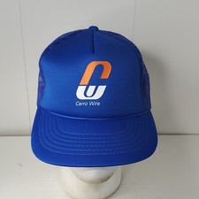 VTG Cerro Wire Logo Snapback Hat Mesh Trucker Cap Rope Copper Youngan Blue Farm