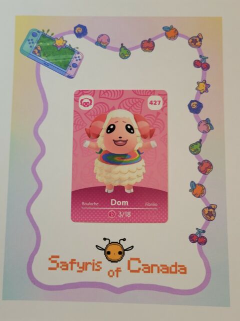 Dom #427 Animal Crossing Amiibo Card Authentic Never Scanned