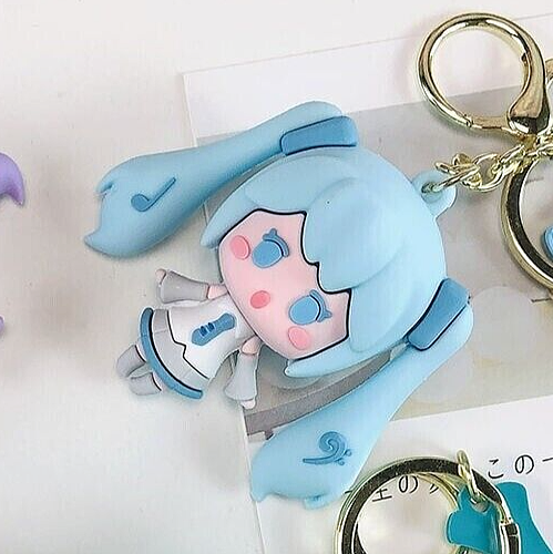 Hatsune Miku Blue Anime Girl Keychain Kawaii Cute Backpack Purse Charm D - Picture 2 of 7