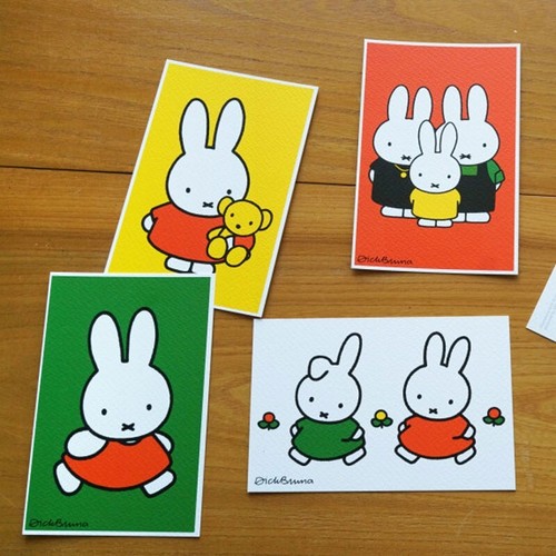 Miffy Silk Screen Postcard Set (5 Cards) Official Licensed Cards vivid color - Picture 2 of 12