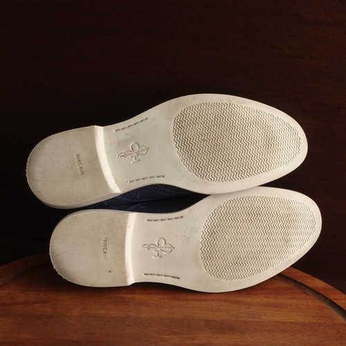 Scarpe eleganti Cole Haan uomo taglia 11,5 M blu pelle punta alare derby carriera C11428 - Foto 9 di 15