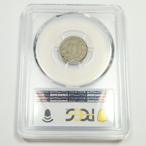 1867 PCGS VF20 - Three Cent Nickel - 3c US Coin #50102A - Picture 2 of 2