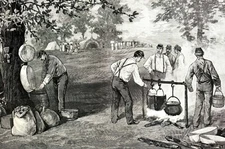 Riverside Park NYC 1885 COMPANY H 5th US ARTILLERY Grant's Tomb Engraving Print