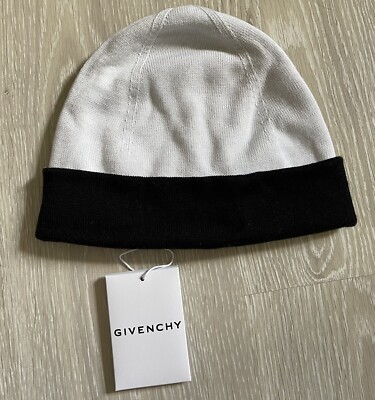 GIVENCHY LOGO BLACK & WHITE BEANIE HAT | eBay UK display picture 1