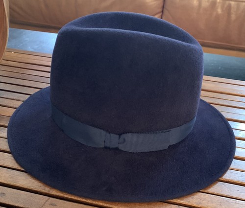 Felt Fedora Navy blue Men's Hat | eBay