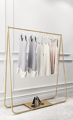Gold Metal Clothing Rack Garment Display Rack for Retail Shop Commercial Home - Picture 7 of 9