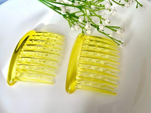 2 Pack Clear Plain Side Hair Combs Slides Grips Hair Accessories - Afbeelding 26 van 53