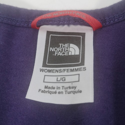 The North Face Womens T-Shirt Purple Large V-Neck Geometric Triangle Print Slim - Picture 10 of 20