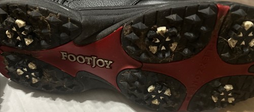 FootJoy GreenJoys Mens 12 M Golf shoes Black Leather Flex Zone Spikes Golf 45449 - Picture 9 of 14