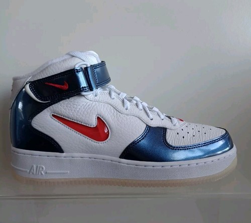 NIKE AIR FORCE 1 MID QS, "Giorno dell'Indipendenza" TAGLIA UK 10 EUR 45 (DH5623 101) - Foto 3 di 9
