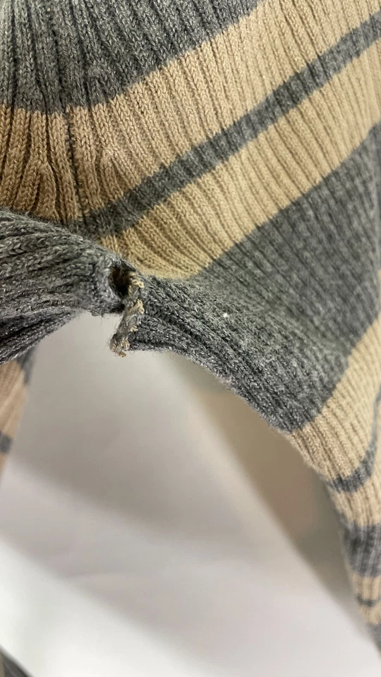 Suéteres túnica suéter cuello en V manga 3/4 rayas talla grande de Estados Unidos para mujer Foto 4 de 4