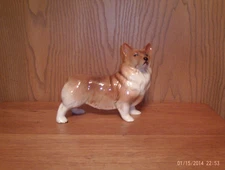 VINTAGE COOPERCRAFT STANDING RED & WHITE  PEMBROKE WESH CORGI MADE IN ENGLAND