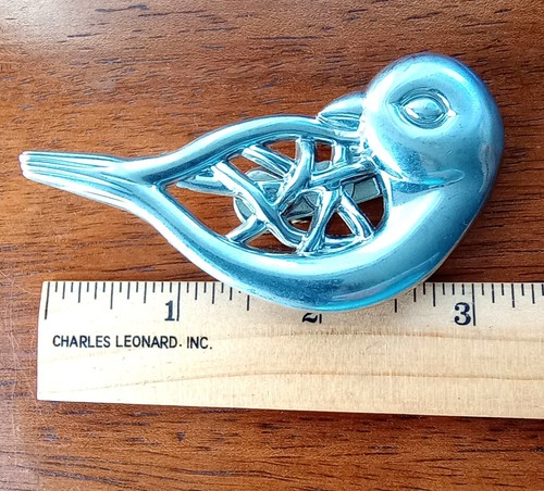 Jewelry Scarf Clip Neiman-Marcus Vintage Bird Dove Tie Coat Hat Silver-Tone 3" - Picture 7 of 7