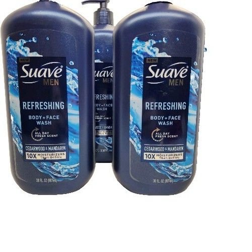 Suave Männer Körper- & Gesichtswasser erfrischend Zedernholz und Mandarine 30 fl oz 4er Pack - Bild 4 von 5