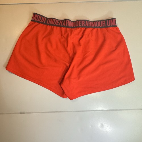 Under Armour Shorts Loose Fit Womens Medium Gym Workout Vibrant Orange Color - Picture 4 of 5