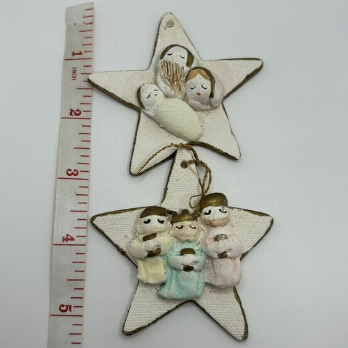 Nativity Scene Ceramic Star Ornaments Puerto Rico Frances Traviza - Picture 5 of 5