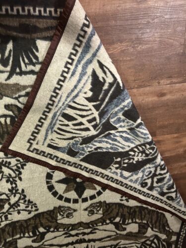 Coperta Frazada vintage boliviana Perù lana alpaca 90 x 90" Tigri frazadas - Foto 3 di 9