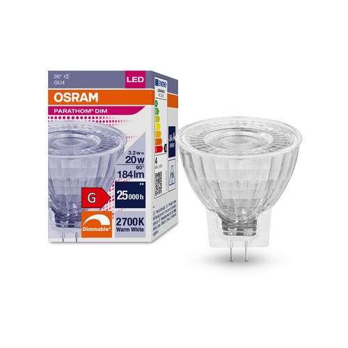 Osram LED 3.2W GU4 MR11 35mm 184lm Dimmable 827 Warm White Replaces 20W Halogen - Picture 5 of 8