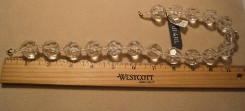 Vintage Signed Trifari Faceted Crystal Lucite Bead Necklace Statement 18" NWT - Picture 11 of 11