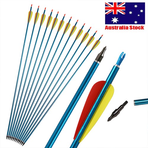 6/12 31inch Hunting Aluminum Arrows Spine 550 Archery Screw Tips Replaceble Nock - Picture 12 of 25