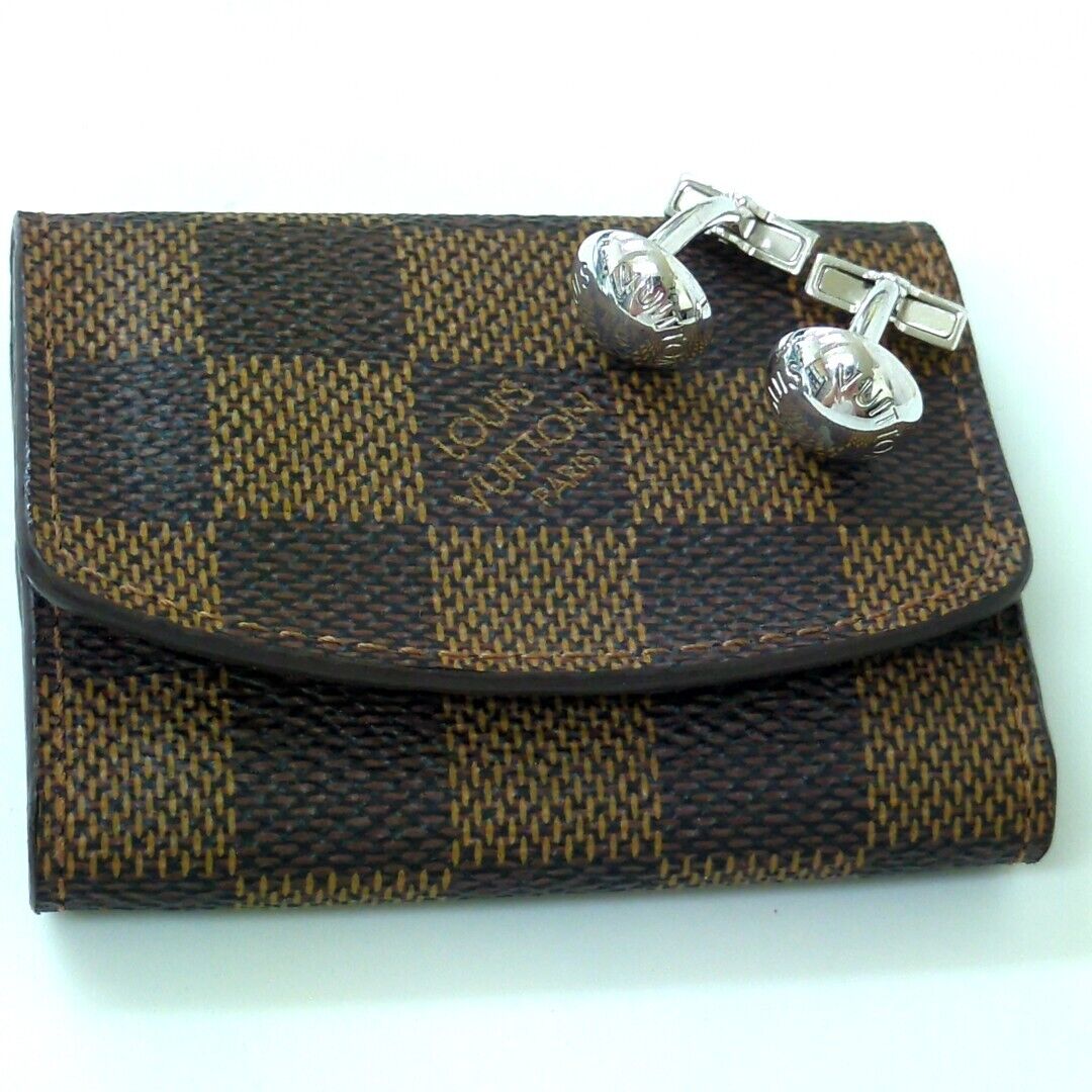 Louis Vuitton Cufflinks Ag925 & Damier Cufflinks Case M30986 Louis Vuitton Cufflinks Ag925 & Damier Cufflinks Case M30986
