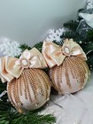 baubles set of two  christmas balls  tree decorations  (80mm.)